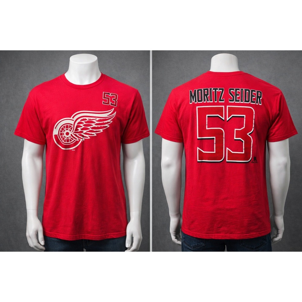 Detroit Red Wings Moritz Seider 53 Mens T Shirt 2XL NHL Pro‎ Edge